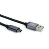 Kabelis USB Roline USB-A - USB-C 0.8 m Juodas (11.02.9027)