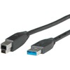 ROLINE USB 3.0 kabelis, A tipo M - B tipo M 0,8 m, 0,8 m, USB A, USB B, USB 3.2 Gen 1 (3.1 Gen 1), kištukas/kištukas, juodas