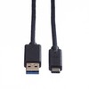 Roline USB-A – USB-C laidas, 1 m juodas (11.44.9011)