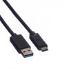 USB kabelis Roline USB-A - USB-C 0,5 m juodas (11.44.9010)