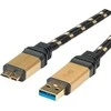 USB kabelis Roline USB-A - mikro B 0,8 m juodojo aukso (JAB 1944110)