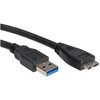 Kabelis USB Roline USB-A - micro-B 2 m Juodas (JAB-809446)
