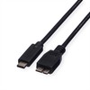 Kabelis USB Roline USB-C - micro-B 0.5 m Juodas (JAB-2600429)