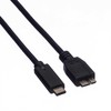 Kabelis USB Roline USB-C - micro-B 0.5 m Juodas (JAB-2600429)