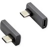 ROLINE USB4 Gen 3x2 Adapteris Typ C ST/BU, Aliuminio, 90, gedreht, silberfarben