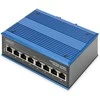 Šakotuvas DIGITUS Switch Ind. 8-Port Gigabit Unmanaged blau