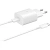 Samsung Galaxy Fast Charger USB Type C 25W 1m Baltas OEM