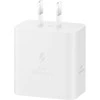 Samsung T4511 PD 45W laidinis įkroviklis su USB-C/USB-C 5A kabeliu baltos spalvos