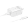 Samsung T4511 PD 45W laidinis įkroviklis su USB-C/USB-C 5A kabeliu baltos spalvos