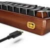 Sharkoon SKILLER SGK50 S4 Gen2 Wood PBT, Gaming-klaviatūra - holz/juodas, DE-išdėstymas, Gateron G Pro 3.0 Geltona