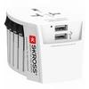 Kelioninis tinklo adapteris 230V 2.5A, 2x USB MUV kištukai AU/CN/UK/US/IT - lizdai EU/AU/UK/US (be įžeminimo) SKROSS