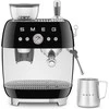 Kavos Aparatas - SMEG EGF03BLEU Pusiau automatinis Espresso su Malūnėliu, Dviejų Termoblokų, Juodas