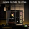 „Corsair AIR 5400 RS-R ARGB“ korpusas, vidutinio dydžio bokštas, grūdintas stiklas, RGB ir juodas, komplekte yra 3 x 120 mm ventiliatoriai