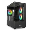Sharkoon ELITE SHARK CM100 , Tower case juodas, Tempered Glass x 2