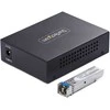 Startechcom Gigabit Singlemode SM LC Glasfaser-Medienkonverter 10 100 oder 1000Mbps 20 km RJ45 zu LC Vollmetallgehuse TAA