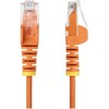 Oranžinis „StarTech.com“ 1,5 m oranžinis plonas CAT6 Ethernet kabelis, be užsegimo, 28AWG, LSZH - patch kabelis - RJ-45 (M) iki RJ-45 (M) - 1,5 m - 3,6 mm - UTP - CAT 5/5e/6 - IEEE 802.3bt - be užsegimo - be užsegimo - oranžinis