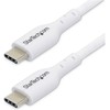 StarTech 3M Baltas USB-C Įkrovimo kabelis/60W MAITINIMO TIEKIMAS M/M TYPE-C