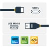 USB kabelis StarTech USB-C - miniUSB 2 m juodasis (USB2CMB2M)