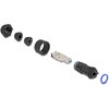 Stecker feldkonfektionierbar Cat.6A mit Durchführungskupplung passend für Delock Artikel 67047 und 67048 IP68 staub- und wasserdicht juodas
