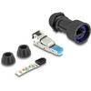 Stecker feldkonfektionierbar Cat.6A mit Durchführungskupplung passend für Delock Artikel 67047 und 67048 IP68 staub- und wasserdicht juodas