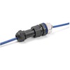 Stecker feldkonfektionierbar Cat.6A mit Durchführungskupplung passend für Delock Artikel 67047 und 67048 IP68 staub- und wasserdicht juodas