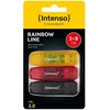 Intenso Rainbow Line 8GB USB atmintinė 2.0 Multipack x3 vnt.