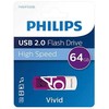 ATMINTINĖ Philips USB 2.0 64GB Vivid Edition Magic Violetinė