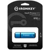 Kingston Flash Drive | IronKey Vault Privacy 50C AES-256 Encrypt | 512 GB | USB-C | Mėlyna