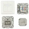 Synergy21 Dosen TP,UP, 2-fach, CAT6A, 500Mhz, Reinweiss, LSA, , waagrechter hinterer Kabeleingang