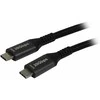 Synergy21 Kabelis USB, C(St) => C(St), 3,0m, USB3.2, juodas(Textil), 20G/5A, 240W, Gen 2x2, E-Marker Chip,