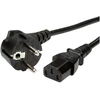 Synergy21 Netzkabel 230V Schutzkontakt CEE7(Stecker)->Kaltgeräte IEC-C13(Buchse), 1m, Juodas