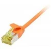 Synergy21 Patchkabel RJ45, CAT6A 500Mhz, 0,15m, oranžinis, U/FTP, slimline rund d=3,8mm, TPE/LSZH(Superflex), AWG32, mit CAT7 Rohkabel,