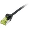 Synergy21 Patchkabel RJ45, CAT6A 500Mhz, 0,15m, juodas, U/FTP, slimline rund d=3,8mm, TPE/LSZH(Superflex), AWG32, mit CAT7 Rohkabel,