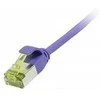 Synergy21 Patchkabel RJ45, CAT6A 500Mhz, 0,15m, lila, U/FTP, slimline rund d=3,8mm, TPE/LSZH(Superflex), AWG32, mit CAT7 Rohkabel,