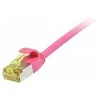 Synergy21 Patchkabel RJ45, CAT6A 500Mhz, 0,5m, magenta, U/FTP, slimline rund d=3,8mm, TPE/LSZH(Superflex), AWG32, mit CAT7 Rohkabel,