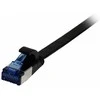 Synergy21 Patchkabel RJ45, CAT6A 500Mhz, 0,5m, juodas, U/FTP, flach, TPE(Superflex), AWG32,