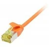 Synergy21 Patchkabel RJ45, CAT6A 500Mhz, 10m, oranžinis, U/FTP, slimline rund d=3,8mm, TPE/LSZH(Superflex), AWG32, mit CAT7 Rohkabel,
