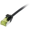 Synergy21 Patchkabel RJ45, CAT6A 500Mhz, 5m, juodas, U/FTP, slimline rund d=3,8mm, TPE/LSZH(Superflex), AWG32, mit CAT7 Rohkabel,