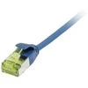Synergy21 Patchkabel RJ45, CAT6A 500Mhz, 0,15m, blau, U/FTP, slimline rund d=3,8mm, TPE/LSZH(Superflex), AWG32, mit CAT7 Rohkabel,