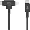 Targus Hyper | HyperJuice Silicone USB-C to USB-C and Lightning Hybrid 60W Cable