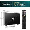 Televizorius TV Set Hisense 75E77NQ 75" 4K QLED Smart TV, HDR10+, Juodas