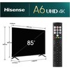 Televizorius TV Set Hisense 85E6NT 85" (3840x2160) UHD Smart TV DLED Juodas