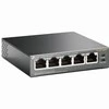 Šakotuvas TP-LINK 5 prievadų 10/100Mbps stalinis komutatorius su 4 prievadų PoE, 5 10/100Mbps RJ45 jungtimis, įskaitant 4 PoE jungtis, 58 W PoE maitinimo šaltinį, plienas