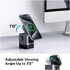 UGREEN Uno W709 2-in-1 Magnetic Wireless Charger 15W Įkrovimo stotelė Qi2 zertifiziert Ekranas fuer iPhone und AirPods