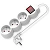 VALUE 3-fach Steckdosenleiste UTE mit Schalter, runde Dosen, wei, 3 m