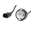 „Value Power Cable VALUE“ maitinimo kabelis, C14 iki „Schuko“ jungties, juodas, 0,3 m