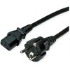 VALUE Netzkabel, IEC-Buchse &amp; CEE7/7-Stecker gerade, juodas, 1,8 m
