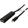 Value USB vertė USB-C – USB-A laidas 15 m Juodas