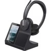 Ausinės Yealink WH64 Workstation Dual Ausinių rinkinys Przewodowy i Bezprzewodowy su lankeliu ant galvos Biuro/centrum telefoniczne USB Type-C Bluetooth Podstawka do ładowania Juodas
