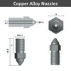 3D spausdintuvo purkštukų komplektas 2vnt (0.4mm ir 0.6mm) skirti ENDER-3V3SE ENDER-7 ir ENDER-5S1 varinio lydinio dengti nikeliu CREALITY